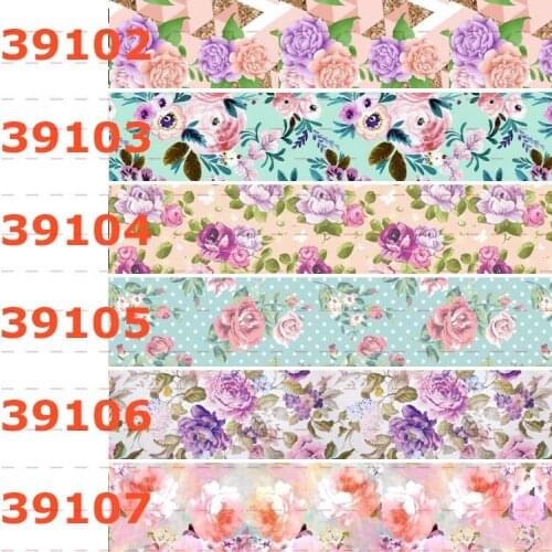 10yards - different sizes -Flowers pattern Grosgrain ribbon -beautiful flowers pattern printed ribbon