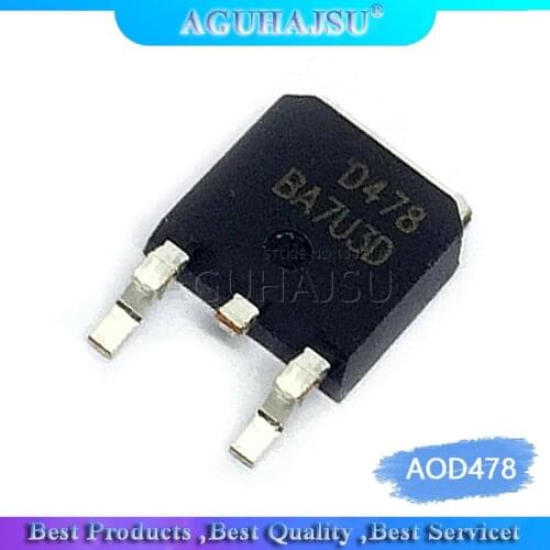 10pcs D478 AOD478 TO-252-Patch 100V MOS FET N-Channel MOSFET