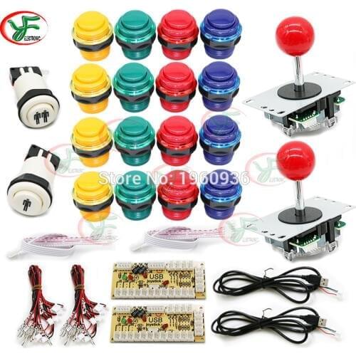 2 Player Kit Arcade SANWA Joystick Controller USB To PC Mame Classic Push Button
