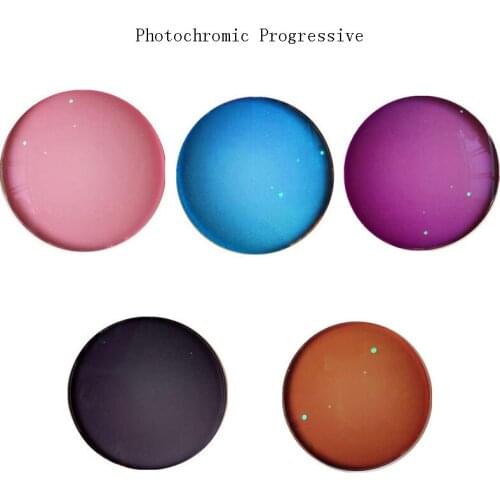 2 PCs Progressive Photochromic Glasses Lenses Multifocal Blue Light Blocking Prescription Myopia Optical Chameleon Sunglass Lens