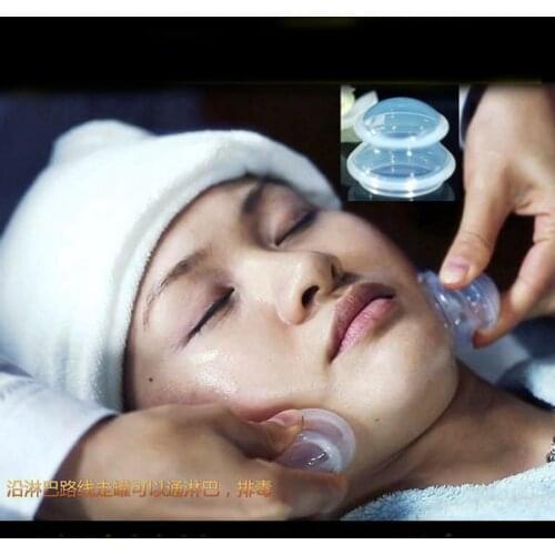 2 pcs facial massage Silicone cupping set absorbent canister transparent odorless acupuncture massage face cans slimming body