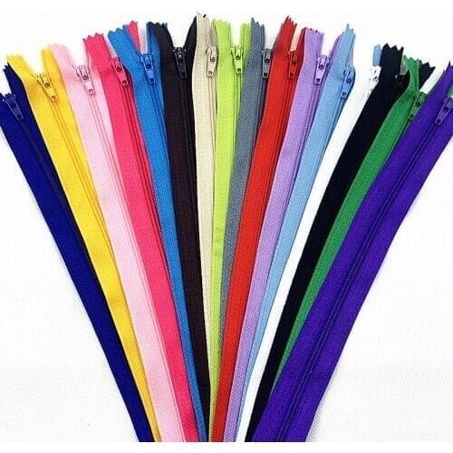 20pcs 3# (4-10 Inches) Closed Nylon Coil Zipper Tailor Sewing Process Multi-Color Optional