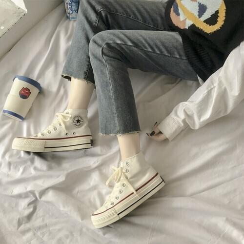 2020 explosion female spring and autumn fashion vulcanized shoes non-slip lace canvas classic youth campus womens shoes U26-01