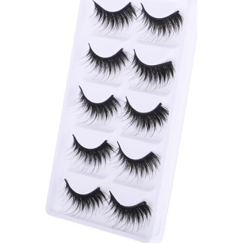 5 Pairs Plastic Thick False Doll Eyelashes For Blythe Doll Eye Makeup Black