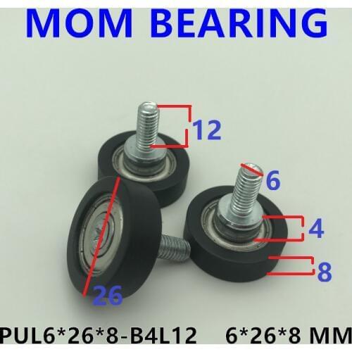 5pcs PU bearing PUL6*26*8mm roller wheel for pulley track pulley bearing PU wheel vending machine