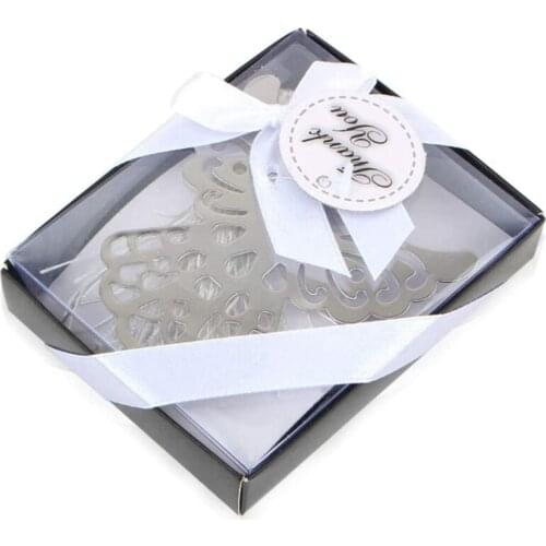 50Pcs Metal Angel Bookmark Favor with Elegant Silk Tassel Wedding Party Favor Gift Boxed Book Lovers Collection Bookmark