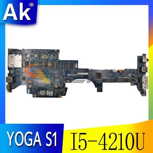 Akemy ZIPS1 LA-A341P Motherboard For Lenovo Thinkpad YOGA S1 Laptop Motherboard CPU I5 4210U 4G RAM 100% Test Work