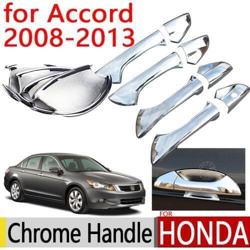 For Honda Accord 2008-2013 Accessories Chrome Door Handle 2009 2010 2011 2012 Luxury No Rust Car Covers Stickers Car Styling