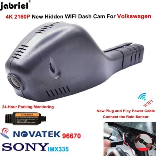 4K UHD 2160P Dash Cam Car DVR for Volkswagen VW Passat Tiguan Tarek Atlas Polo Touran Taigun Golf Arteon Sharan Arteon for Skoda