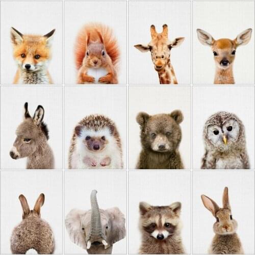 AZQSD Diamond Embroidery Rabbit Fox Mosaic Full Drill Rhinestones Diamond Painting Animal Cross Stitch Handicraft Home Decor