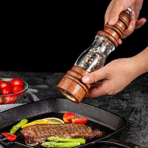 Classical Oak Wood Pepper Spice Mill Grinder Spice Nuts Pepper Grinder Spice Jar Pepper Mills Handheld Seasoning Kitchen Mills