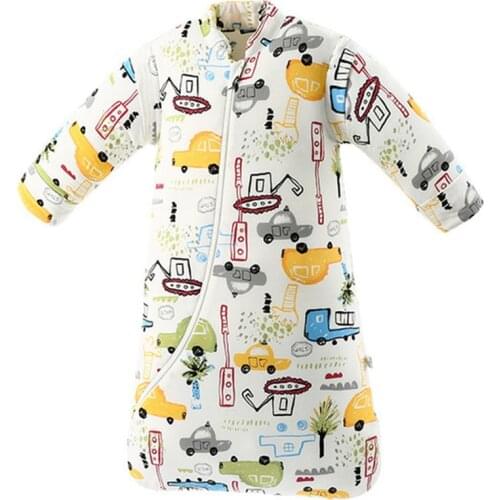 Baby Organic Sleeping Bag Detachable Long Sleeve Wearable Blanket Winter &Autumn Warm Sleeping Sack Clothes Sleepwear Bed Set