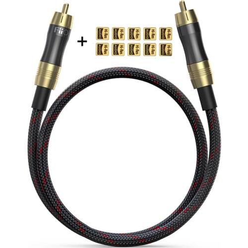 Fiio LR-RCA2 Dual RCA Gold-plated Digital Audio Adapter Cable RCA Plug for Amplifier Player PC TV DVDs Speakers BTA30(50cm)