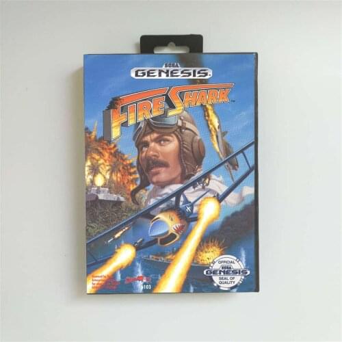 Fire Shark - USA Cover With Retail Box 16 Bit MD Game Card for Sega Megadrive Genesis Video Game Console