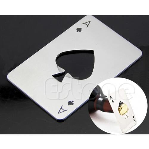 Playing Card Ace of Spades Poker Bar Tool Bottle Soda Beer Cap Opener Mens Gift
