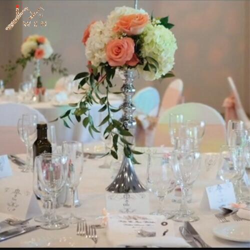 IMUWEN Metal Flower Vases 38cm/15" Candle Holders Candlestick Wedding Centerpiece Road Lead Flower Rack For Homes Decoration