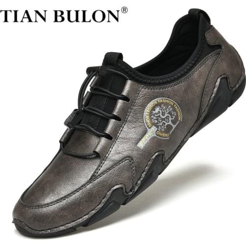 Fashion Men Sneakers Handmade Casual Shoes Leather Men Loafers Luxury Brand Moccasins Breathable Male Walking Shoes Plus Size 46