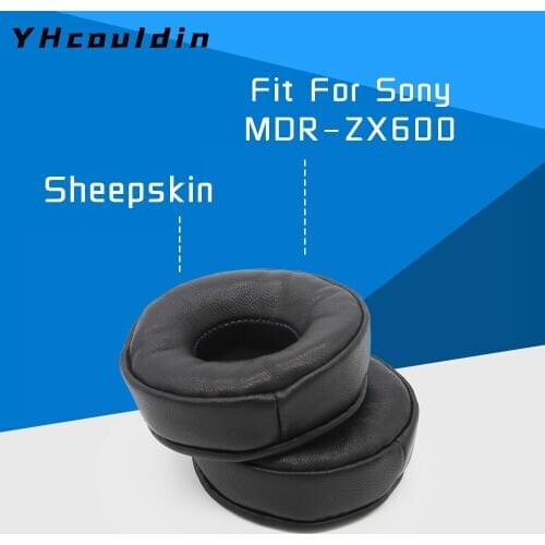 Sheepskin Earpads for Sony MDR ZX600 MDR-ZX600 Headphone Accessaries Replacemnt Ear Cushions Pads Genuine Leather