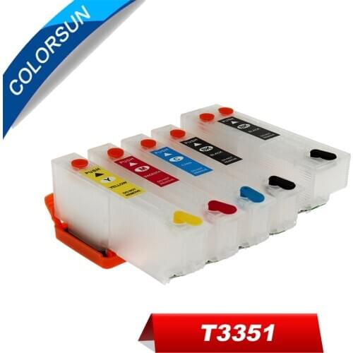 Colorsun Refillable 33XL T3351 Ink Cartridges for XP-530 XP-630 XP-830 XP-635 XP-540 XP-640 XP-645 XP900 printer cartridge T33XL