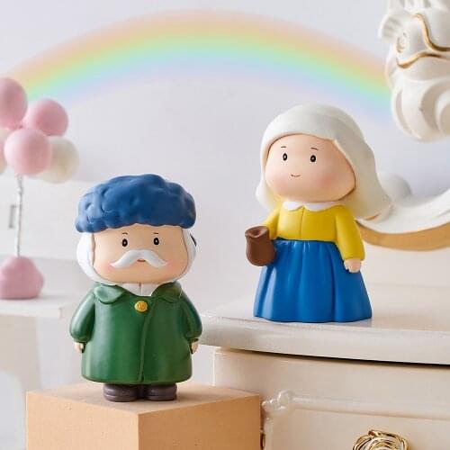 Home Decoration Artist Resin Figurines Model Mini Doll Desk Desktop Decor Garden Room Decoration Accessories Childrens Gifts