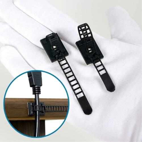 Adjustable Nylon Cable Straps Self-adhesive Cable Ties Cord Clamp 50pcs Reusable Fastening Wire Organizer Zip Ties Wraps Strap
