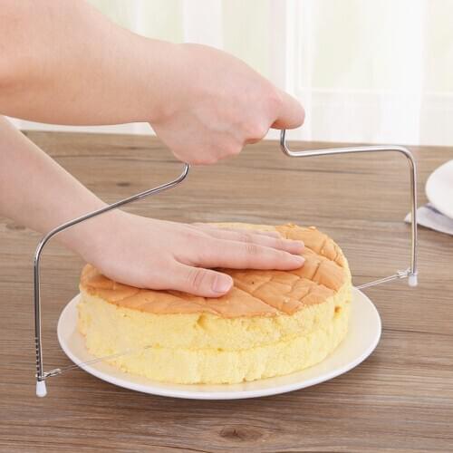 Stainless Steel Adjustable 2-Wire Dual-Layers Cake Cutter Slicer Cake Cutting Machine Biscuit Cutting Kitchen Sponge Cake Knife