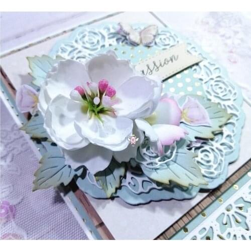Mmao Crafts Metal Steel Cutting Dies Rose flower frame edge Stencil For DIY Scrapbooking Paper/photo Cards Embossing Dies
