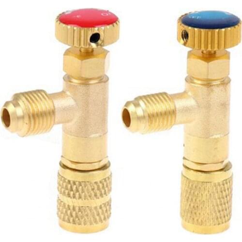 R410A R22 Refrigerant Flow Control Ball Valve Refrigerant Charging Valve Sealing Adjustable Opening Brass for Maintenance