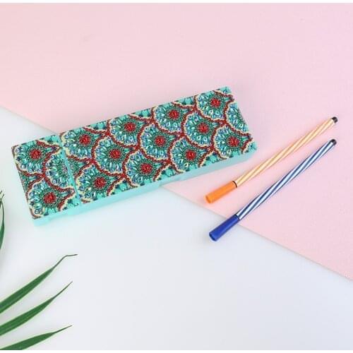 DIY Special Shaped Diamond Painting Child 2 Grid Stationery Box Pencil Box Rhinestone Diamond Embroidery Storage Box Gift