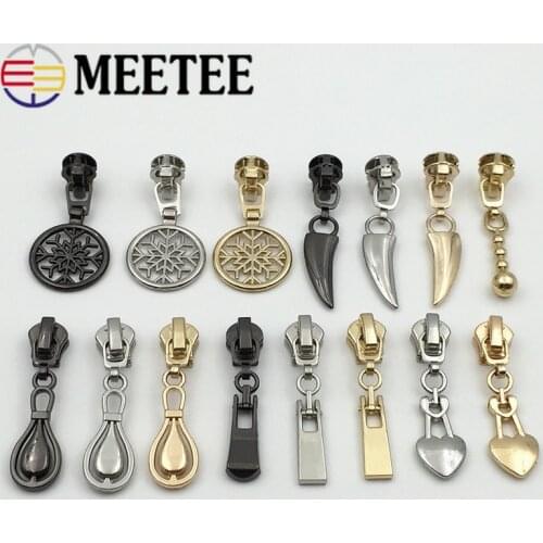 5pcs Spring Lock Zipper Sliders For 3# Metal Zippers High Quality Zips Head Puller Zip Repair Kit DIY Garment Accessories ZT137