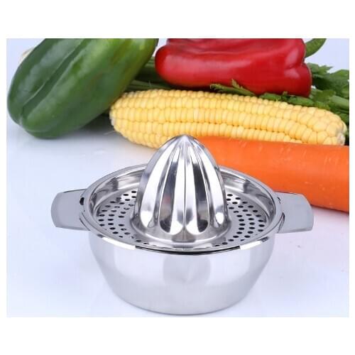 Portable lemon orange manual fruit juicer stainless steel kitchen accessories tools citrus 100% raw hand pressed juice maker