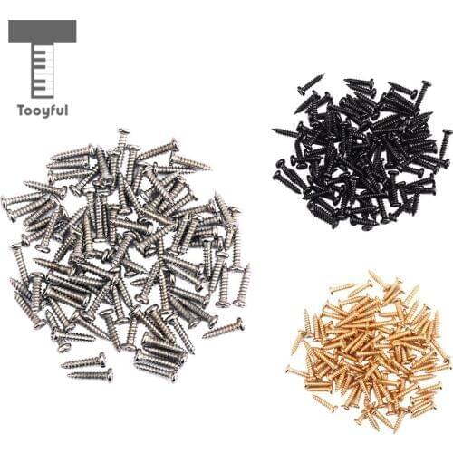 Tooyful 100 Pieces Iron Tuning Peg Tuner Mounting Screws for Guitar Bass Ukulele Mandolin Universal Parts 11 x 2.2mm