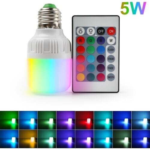E27 RGB LED Bulb Smart Magic Led Light Color LED Lamp 100V-240V LED Spotlight With Remote Control For Festival Home Decoration