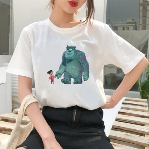 Monster University Cartoon T-shirt Women Novelty 2021 Fashion Lady Shirt Disney Harajuku Y2k Tops Basic Summer Female T Shirts