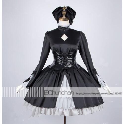 Fate stay night zero Saber black formal dress lolita dress party dress cos customize cosplay costume