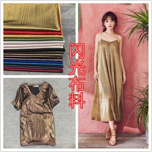 Gorgeous multicolor gold silver bright silk glitter yarn fabric gilded beauty strip fabric dance club sexy decorative fabric