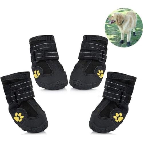 Waterproof Dog Shoes Breathable Paws Protector Anti-Skid Dog Boots with Reflective Strap Pet Winter Warm Snow Boots for Small, M