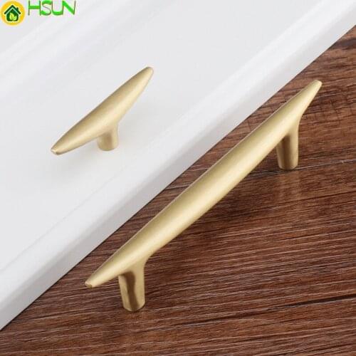 High Quality Copper Cabinet Knobs and Handles Kitchen Door Handle Gold Drawer Pulls Handles for Furniture