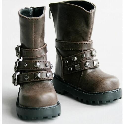 [wamami] 46# Brown 1/3 SD DOD BJD Dollfie Rivet Synthetic Leather Shoes/Boots