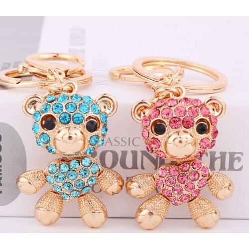 XDPQQ Korean exquisite cute bear-shaped keychain girl bag alloy keychain pendant