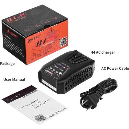 HTRC 20W 2A Mini Charging Balance Charger H4AC For 2-4s Lipo/LiFe/LiHV Battery Pocket Type RC Charger