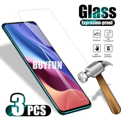 3PCS Safety Glass For Xiaomi Poco F3 Tempered Glas on xiomi pocof3 m3 inches full cover protecive film for xiao mi poco x3 Pro