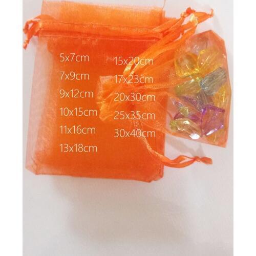 1000pcs Orange Gift Bags For Jewelry Bags And Packaging Organza Bag Drawstring Bag Wedding/Woman Travel Storage Display Pouches