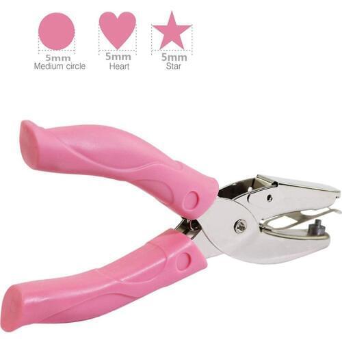 2 Pack Of Star / Circle / Heart Shaped Metal Single Handheld Hole Paper Punch Punchers with Soft-Handled Tags Clothing Ticket