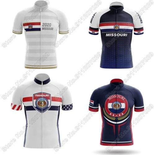 2021 Missouri Cycling Jersey Short Sleeve Summer Cycling Clothing Men Road Bike Shirts Mountain Bicycle Tops MTB