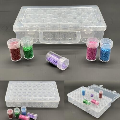 38/60/80 bottle transparent round bottle diamond painting storage box diamond painting accessories bead container mosaic storage