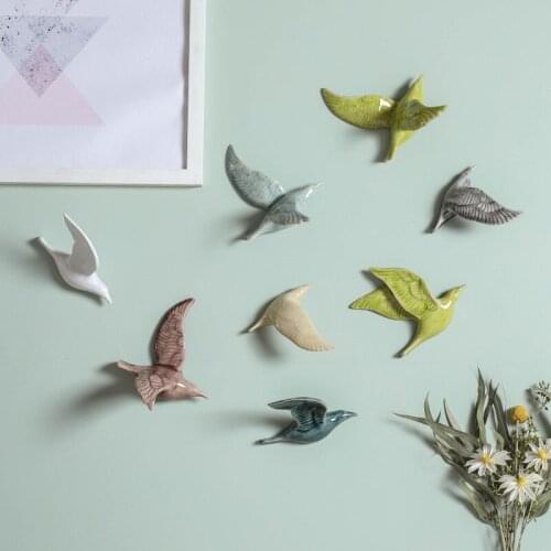 3D Ceramic Birds Shape Wall Hanging Decorations Simple Home Decorations Accessories Home Decoration Wall Crafts Ornaments
