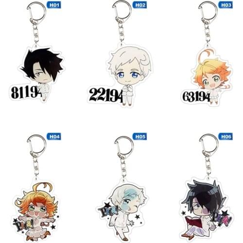 Anime Cartoon The Promised Neverland Acrylic Keychain Transparent Backpack Pendant Gift