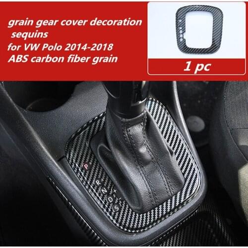 Free shipping 1pc Car stickers ABS carbon fiber grain gear cover decoration sequins for 2011-2017 Volkswagen VW POLO 6R 6C