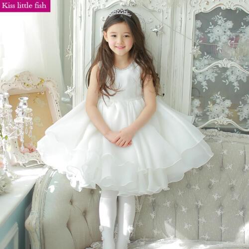 Free shipping flower girl dresses Elegant girl dress Vestido flores